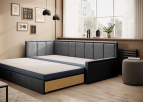 Sofa rozkładana z funkcją spania FULGEO szara/granatowa lewa ELTAP