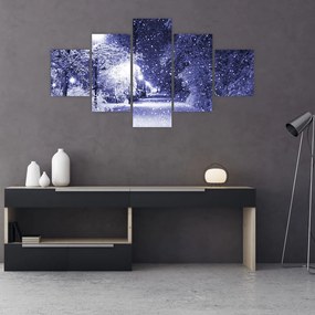 Obraz - Magiczna zimowa noc (125x70 cm)