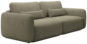 Kanapa 3-osobowa rozkładana z zieloną teksturowaną tapicerką - VOPOZA