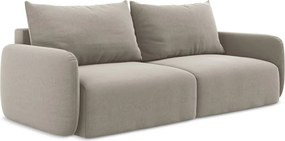 Szarobrązowa aksamitna rozkładana/ze schowkiem sofa 238 cm Kalena – Makamii