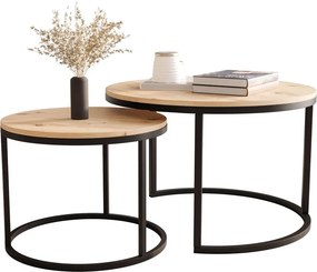 Komplet 2 stolików kawowych nowoczesnych dąb artisan G7-P06