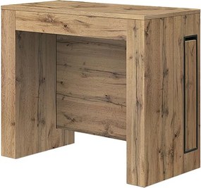 Wysuwana drewniana konsola, wykończenie dąb rustykalny 90×45-90×295 cm - GAIOLE