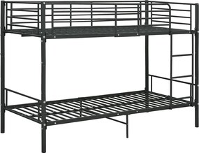 Czarne Metalowe Łóżko Piętrowe 90X200 Cm C4-L34