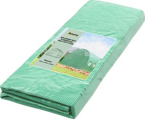 Outsunny Zamienne folie do szklarni 3x3x2 m, trwałe, odporne na rozdarcia, 6 okien, drzwi, Zielony
