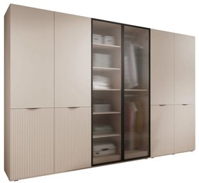 Modułowa szafa PENBOX 303 cm - w kolorze beżu