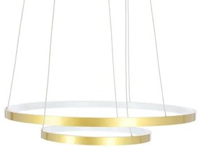 Złota lampa wisząca LED z dwoma ringami o różnej średnicy - V082-Monati