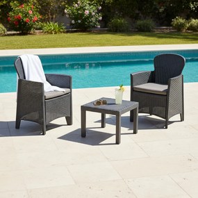 Zestaw ogrodowy AKITA, 3-częściowy, antracytowy I.P.A.E-Progarden