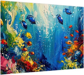 Obraz - Malowanie podwodnego świata (70x50 cm)