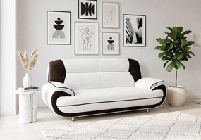 Sofa PALERMO 3-osobowa – elegancka sofa do salonu w tkaninie KRONOS biało- czarnej