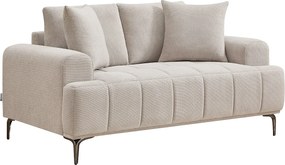 Sofa 2-osobowa z melanżowej beżowej tkaniny DUGLASA