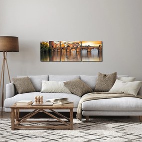 Obraz - Praga (z zegarem) (90x30 cm)