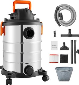 Odkurzacz na Mokro/Sucho SucceBuy, 4,47 kW, 30 L, Dysza ze Stali Nierdzewnej, Srebrny