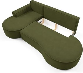 Narożnik MOLLY Lewostronny z funkcją spania, wolnostojący tkanina CURIO 39 Zielony