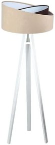 Beżowo-biała drewniana lampa stojąca - S026 B0-D15