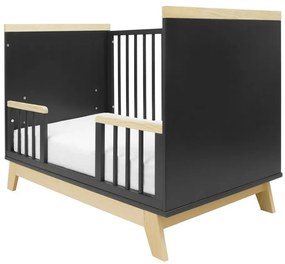 Nowe łóżeczko dziecięce Marcus z barierką,czarny/naturalny