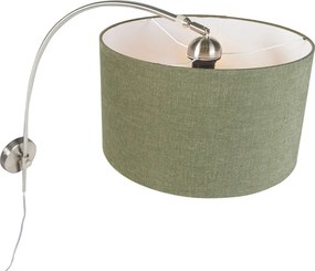 Lampa ścienna łukowa stalowa z kloszem zielonym 35/35/20 regulowana