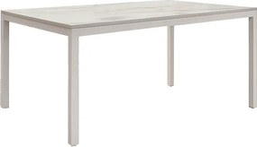 Drewniany stół, marmurowe wykończenie i biały metal, rozkładany 110x70 - TROPEA