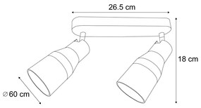 Okrągły Plafon / Reflektorek / Spot / Spotow / Lampy sufitowe sufitowy beżowy GU10 50mm 2-punktowy - Stanley Nowoczesny Oswietlenie wewnetrzne