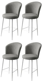 Zestaw krzeseł barowych Fora Grey and White, 4szt., 4 szt.