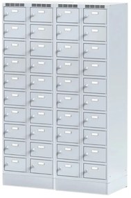 Alfa 3 Szafka skrytkowa S6 na cokole, 20 schowków, 1920 x 600 x 500 mm, zamek obrotowy, drzwi pomarańczowe