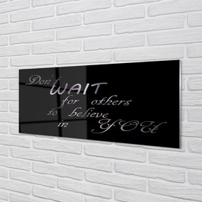 Panel szklany do Kuchni Napis w Stylu Metalicznym