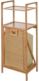 Regał łazienkowy z koszem wychylnym Bamboo, 40 x 95 x 30 cm