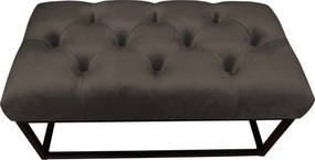 Ławka CHESTERFIELD tkanina Welur loft ławka metal : Kolor Stelaża - Czarny , Kolor tkaniny - VELVET - MG05, Typ tkaniny - Velvet