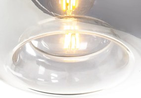 Inteligentna lampa wisząca czarna z dymionym szkłem w komplecie 3 WiFi P45 - Busa