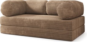 Masseno Sofa piankowa ALVIO z funkcją spania, Kanapa z pianki do salonu, Bezmontażowa, Tkanina sztruksowa – Beżowy TILIA 17