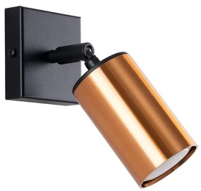Kinkiet z ruchomym reflektorkiem czarny + miedź - A576 T7-D95