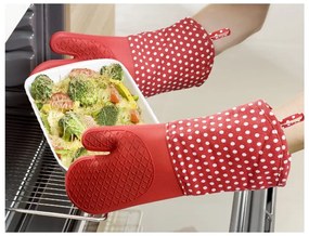 Zestaw 2 czerwonych rękawic kuchennych z silikonu Wenko Oven