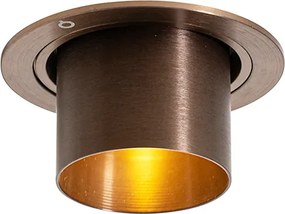 Inteligentny reflektor wpuszczany Ciemny Brąz Okrągły z Regulacją Kąta Nachylenia z Wifi GU10 50mm - Installa