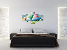 Obraz - Krajobraz z chmurą (125x70 cm)