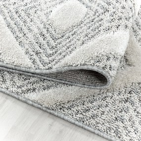Dywan nowoczesny 3D La Casa romby kremowo-szary 80 cm x 250 cm