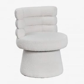 Krzesło Obrotowe Tapicerowane Protea Bouclé White - Sklum