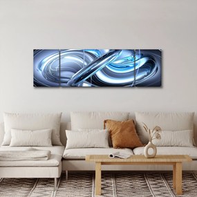 Obraz niebieskiej abstrakcji (170x50 cm)