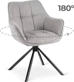Zestaw Stół Rozkładany VERONA 160-240 cm Czarny Marmur/Czarny i 4 Krzesła PEONY 2 Szare