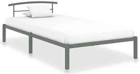 Szare metalowe łóżko w stylu loftowym 100x200 cm - Mohn