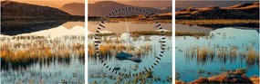 Obraz - Lac Guichard (z zegarem) (90x30 cm)
