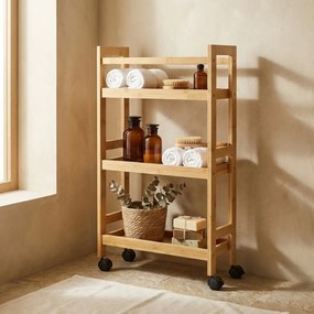 Wąski regał łazienkowy na kółkach, 3 półki KLUK, 76 cm