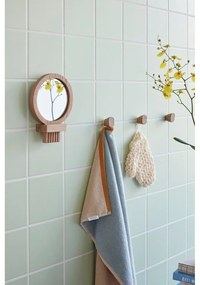 Lustro z drewnianą ramą ścienne/kosmetyczne ø 14 cm – Hübsch