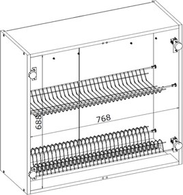 Kuchenna szafka modułowa wisząca z ociekaczem BELLA GC-80/72 biały połysk