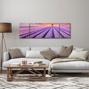 Obraz - farma kwiatów (170x50 cm)