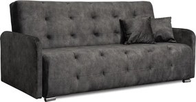 Sofa z Funkcją Spania ARIA Wersalka Rozkładana Dwuosobowa Welurowa Szara Nowoczesna do Salonu