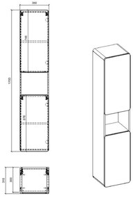 Zestaw podwieszanych mebli łazienkowych Zeftox 3Q 80 cm - Biały połysk