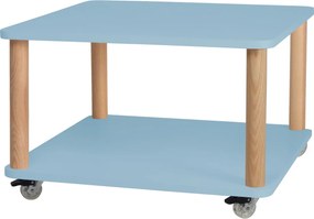 Kwadratowy stolik kawowy na kółkach Ashme z kolorowym blatem 64x64 cm