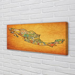 Duży obraz na płótnie Kolorowa Mapa Świata