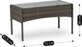 Zestaw Mebli Ogrodowych MISSISIPI Szary Sofa Krzesła Stolik Tarasowy Technorattan Nowoczesne