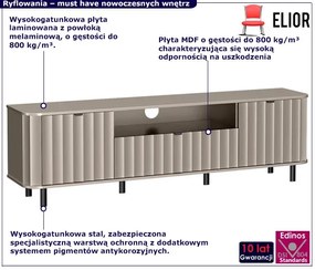 Szara ryflowana szafka RTV z szufladą glina Z9-Z65