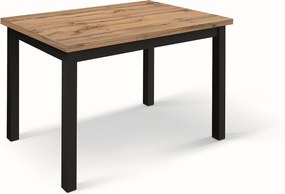 Stół drewniany z efektem dębu, nogi antracytowe, 140x80-220x80cm długości - POSITANO